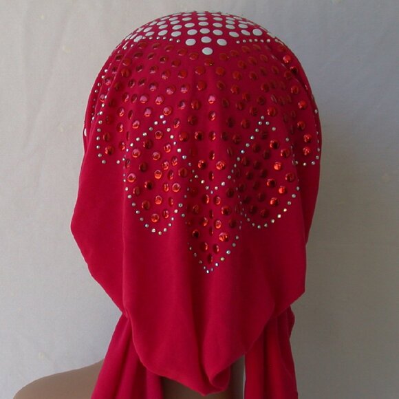 Pink Stud Fashion Cap Slip On Bonnet Hijab Undercap #2 - Picture 2 of 3
